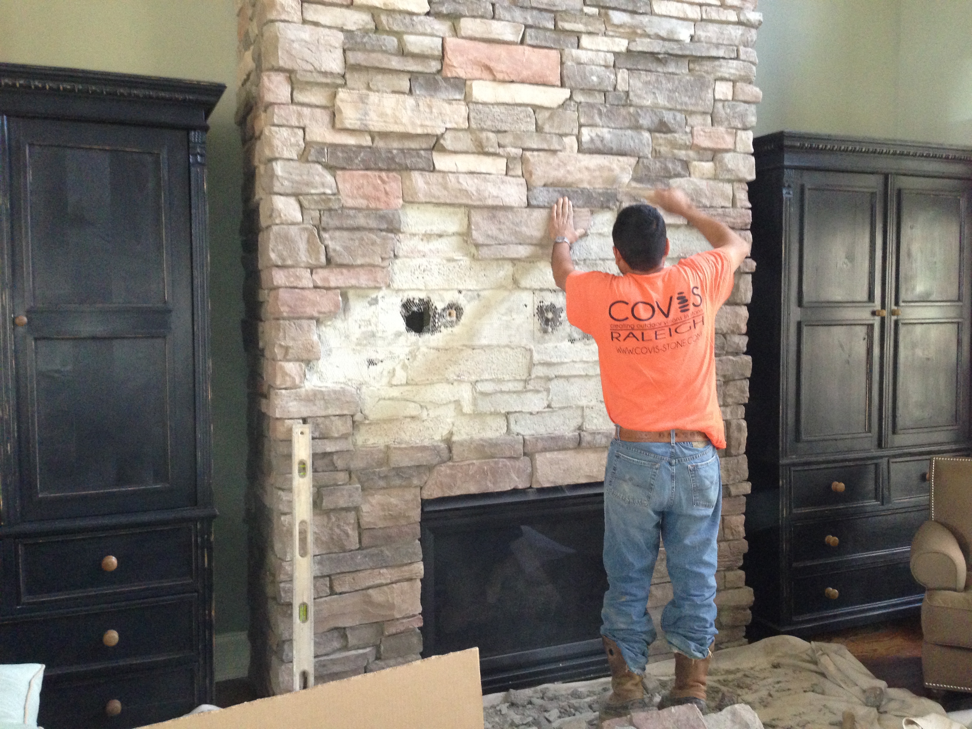 Flat Screen Installation On A Brick, How To Hang A Tv Over Brick Fireplace
