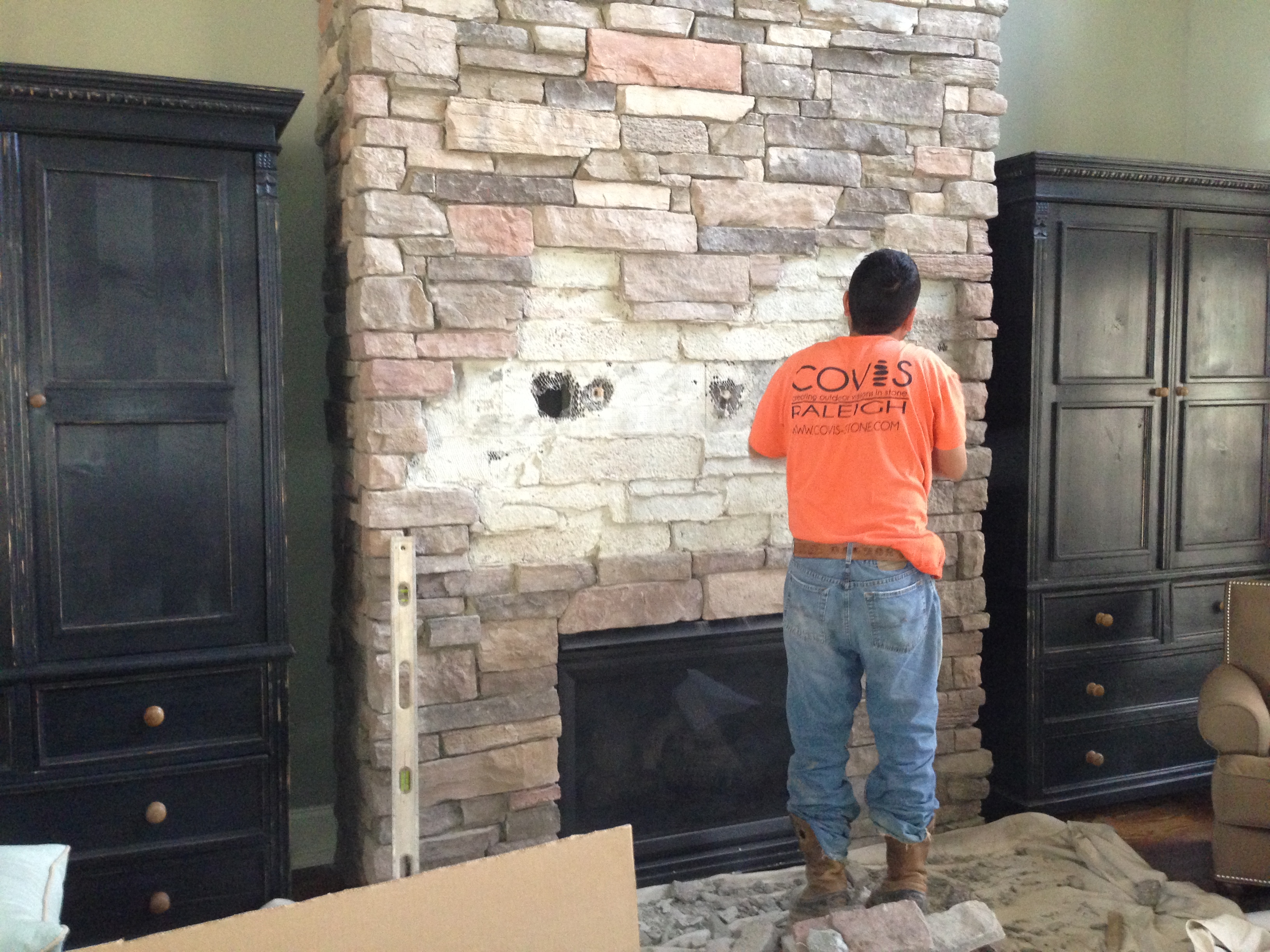 Flat Screen Installation On A Brick, How To Mount Tv Into Brick Fireplace