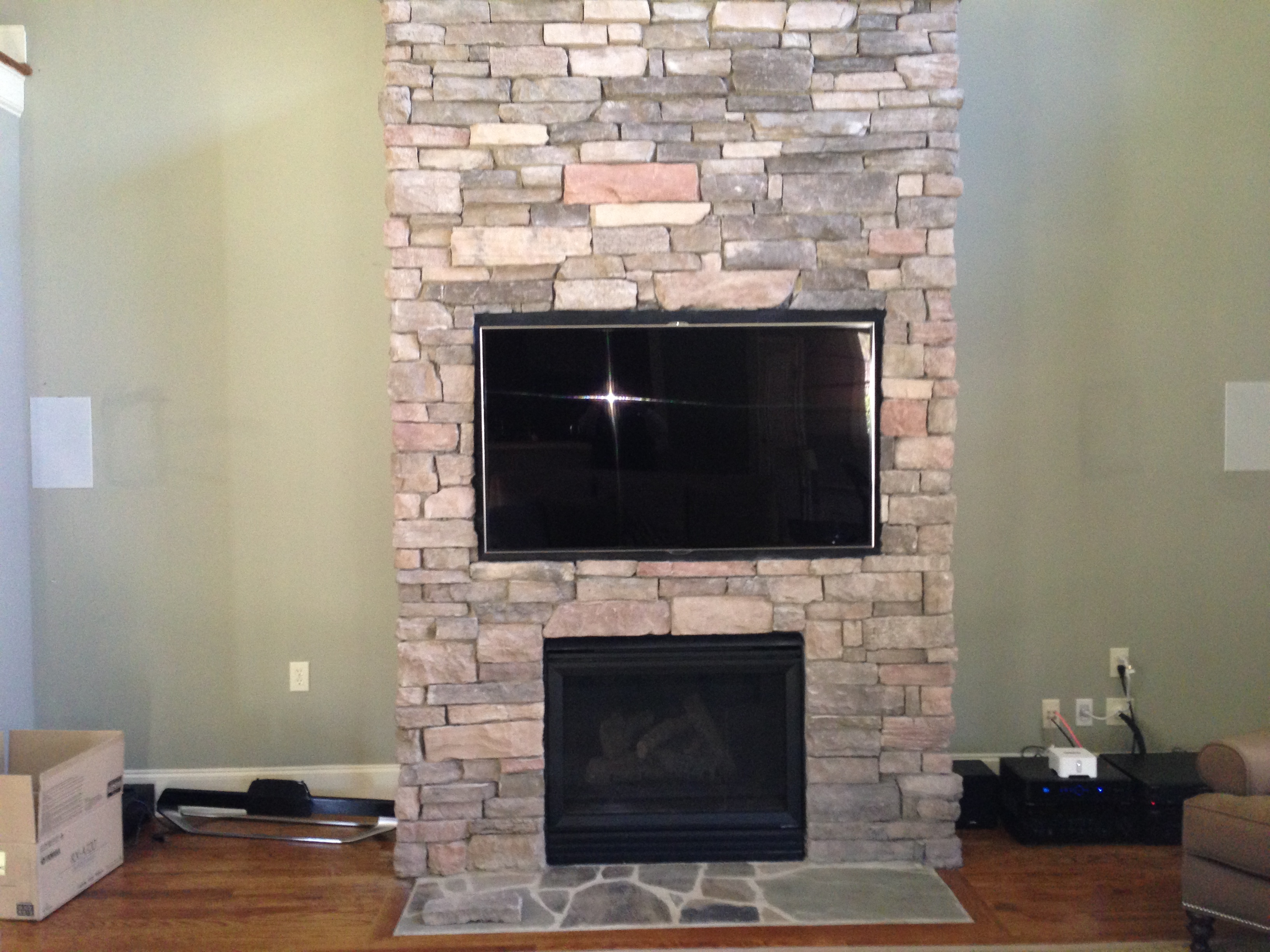 Flat Screen Installation On A Brick, How To Mount Tv Into Brick Fireplace